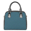 Blue And Black Stripes Pattern Print Shoulder Handbag