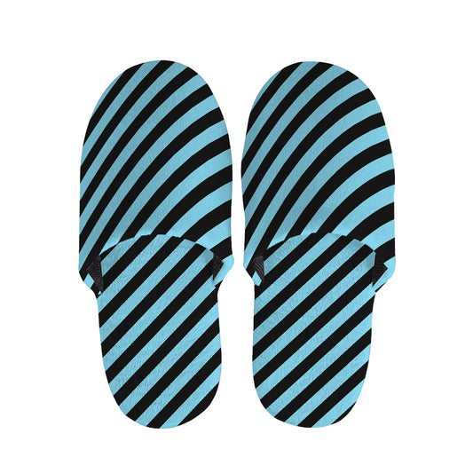 Blue And Black Stripes Pattern Print Slippers
