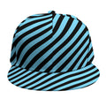 Blue And Black Stripes Pattern Print Snapback Cap