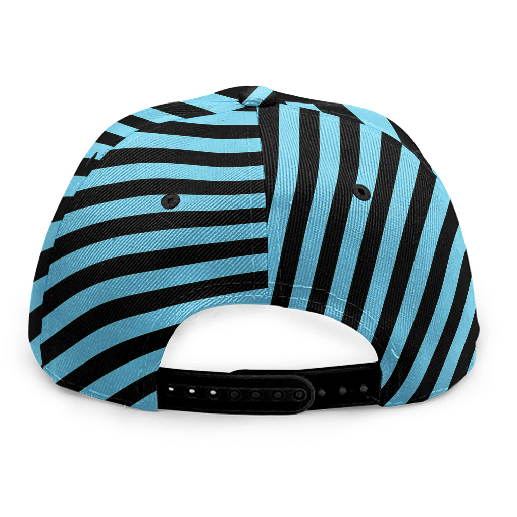 Blue And Black Stripes Pattern Print Snapback Cap