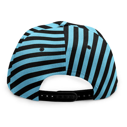 Blue And Black Stripes Pattern Print Snapback Cap