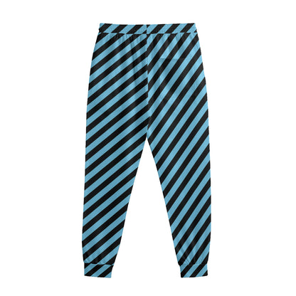 Blue And Black Stripes Pattern Print Sweatpants