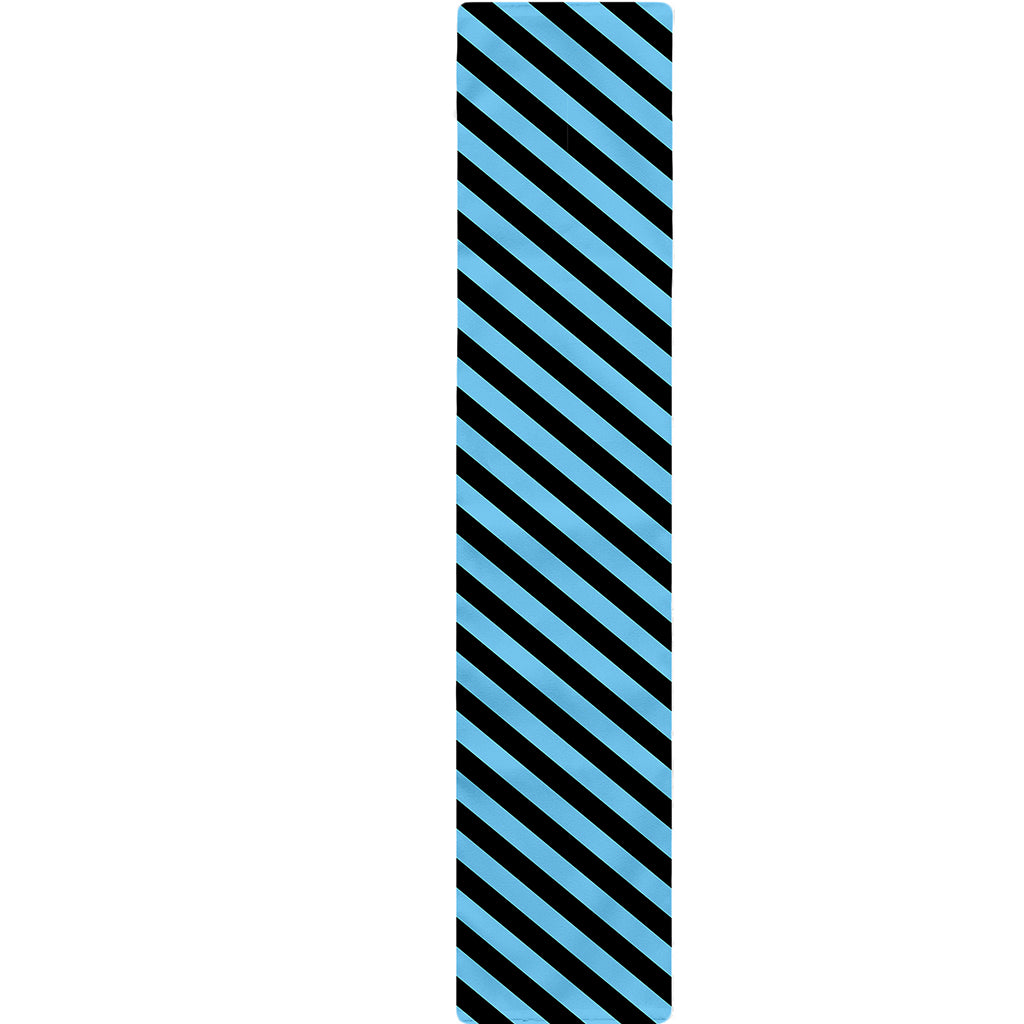 Blue And Black Stripes Pattern Print Table Runner