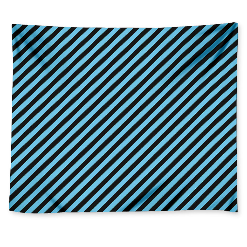 Blue And Black Stripes Pattern Print Tapestry