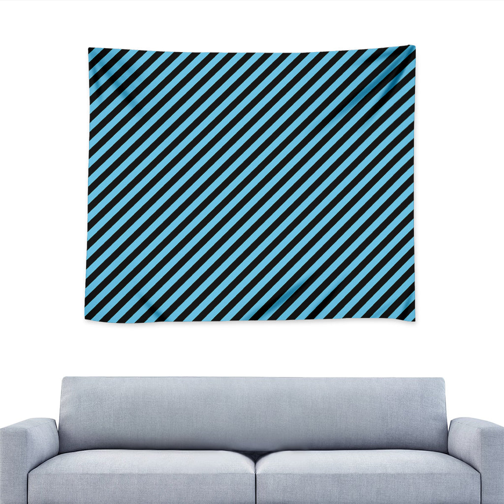 Blue And Black Stripes Pattern Print Tapestry