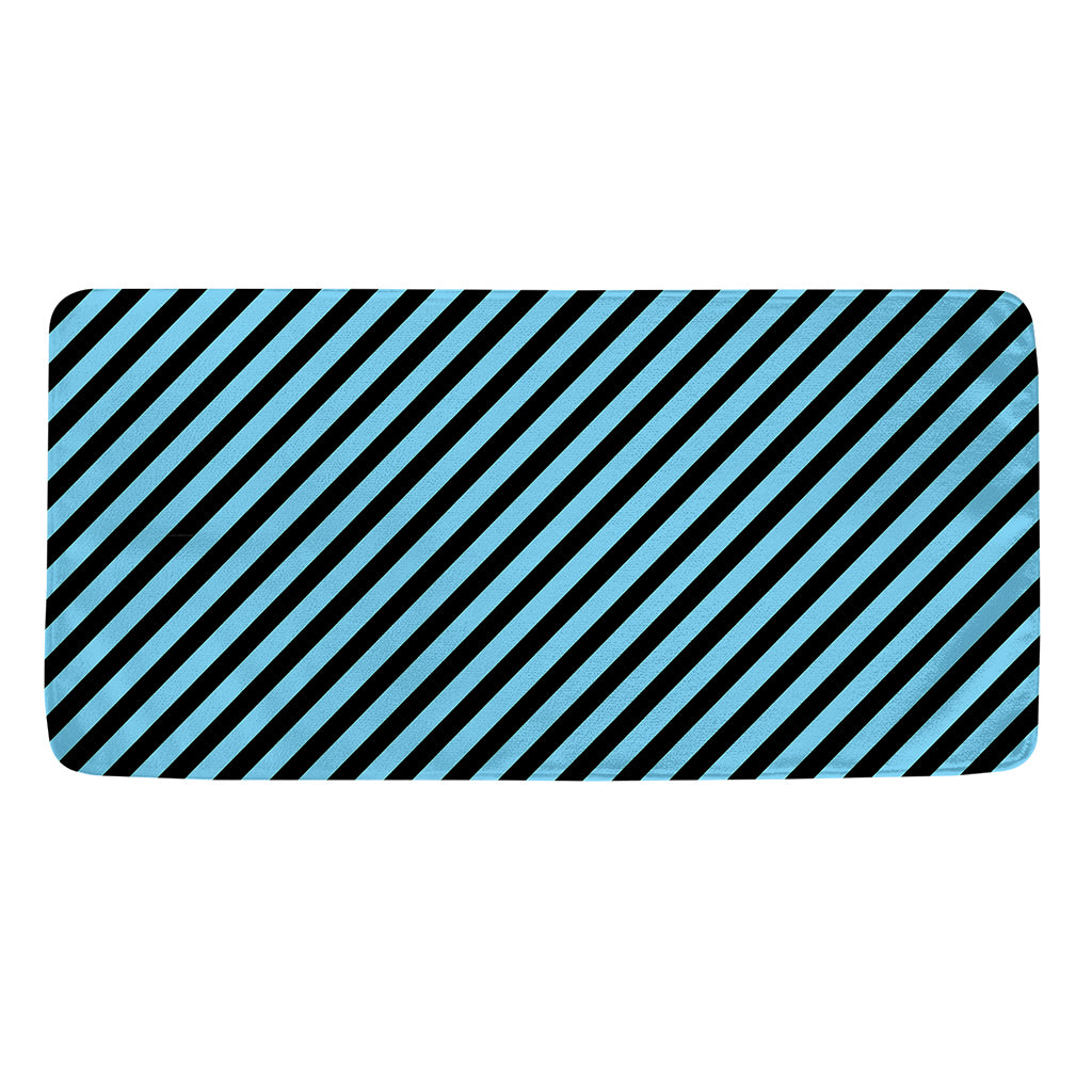 Blue And Black Stripes Pattern Print Towel