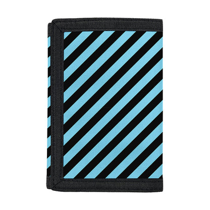 Blue And Black Stripes Pattern Print Trifold Wallet