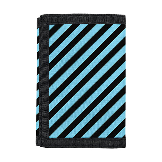 Blue And Black Stripes Pattern Print Trifold Wallet