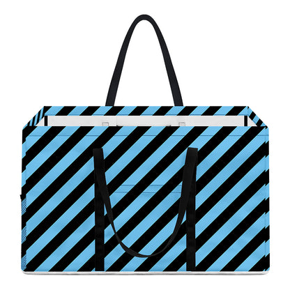 Blue And Black Stripes Pattern Print Utility Tote Bag
