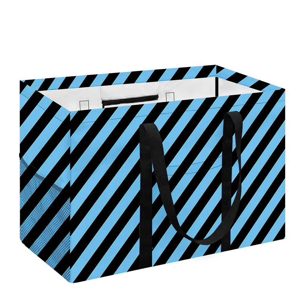 Blue And Black Stripes Pattern Print Utility Tote Bag