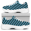 Blue And Black Stripes Pattern Print White Chunky Shoes