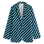 Blue And Black Stripes Pattern Print Women's Blazer