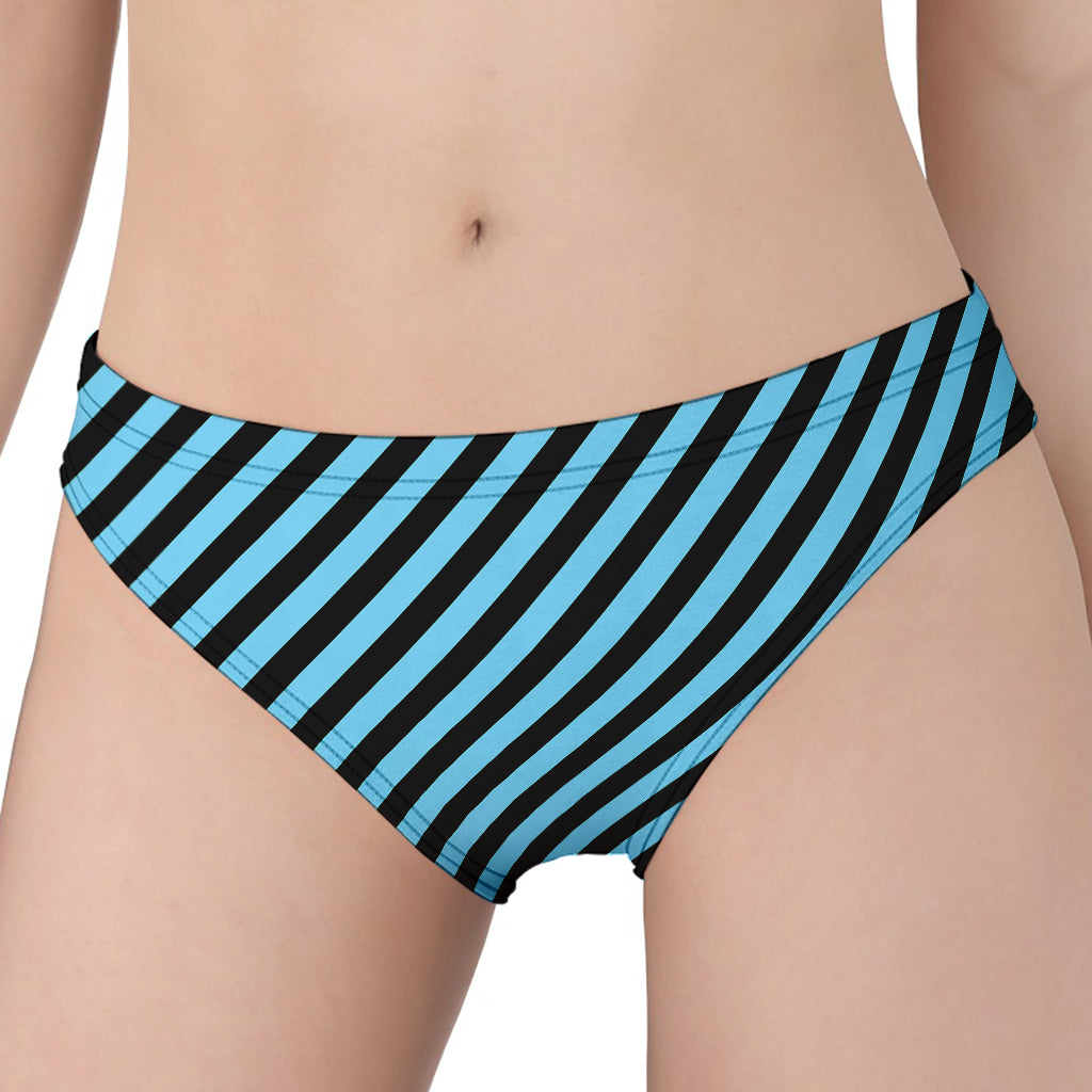 Blue And Black Stripes Pattern Print Women's Panties