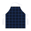 Blue And Black Tartan Pattern Print Adjustable Apron