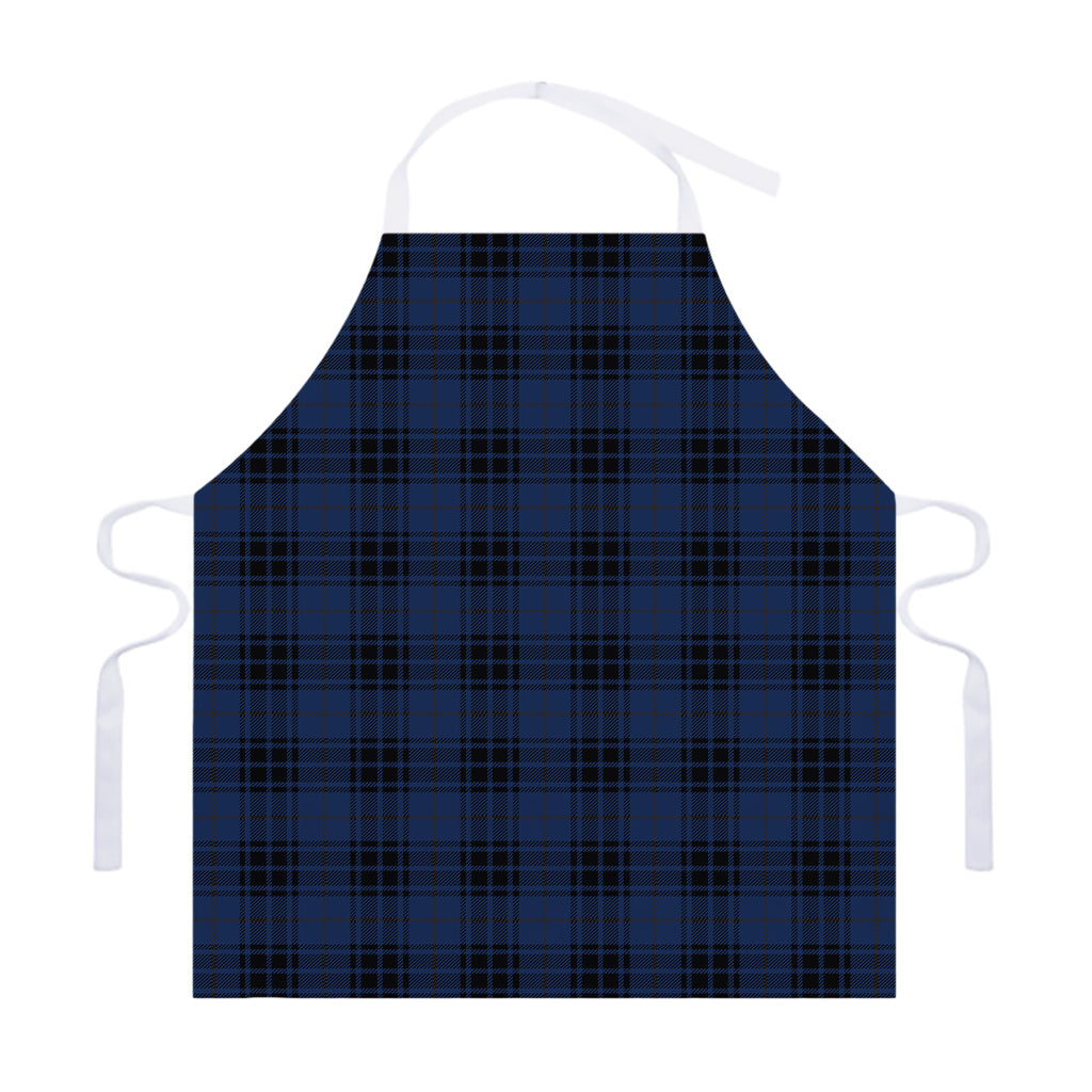 Blue And Black Tartan Pattern Print Adjustable Apron
