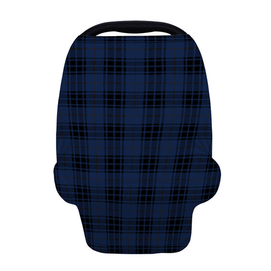 Blue And Black Tartan Pattern Print Baby Seat Cover