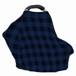 Blue And Black Tartan Pattern Print Baby Seat Cover