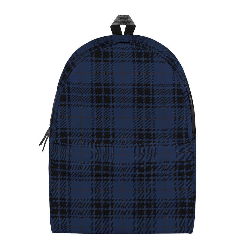 Blue And Black Tartan Pattern Print Backpack