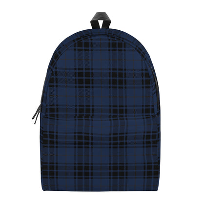 Blue And Black Tartan Pattern Print Backpack