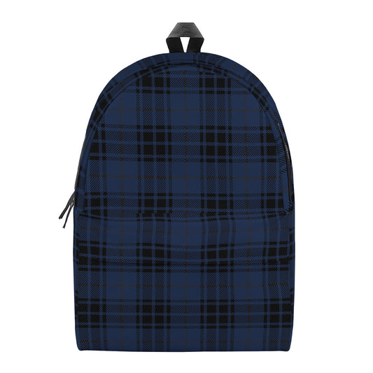Blue And Black Tartan Pattern Print Backpack