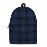 Blue And Black Tartan Pattern Print Backpack