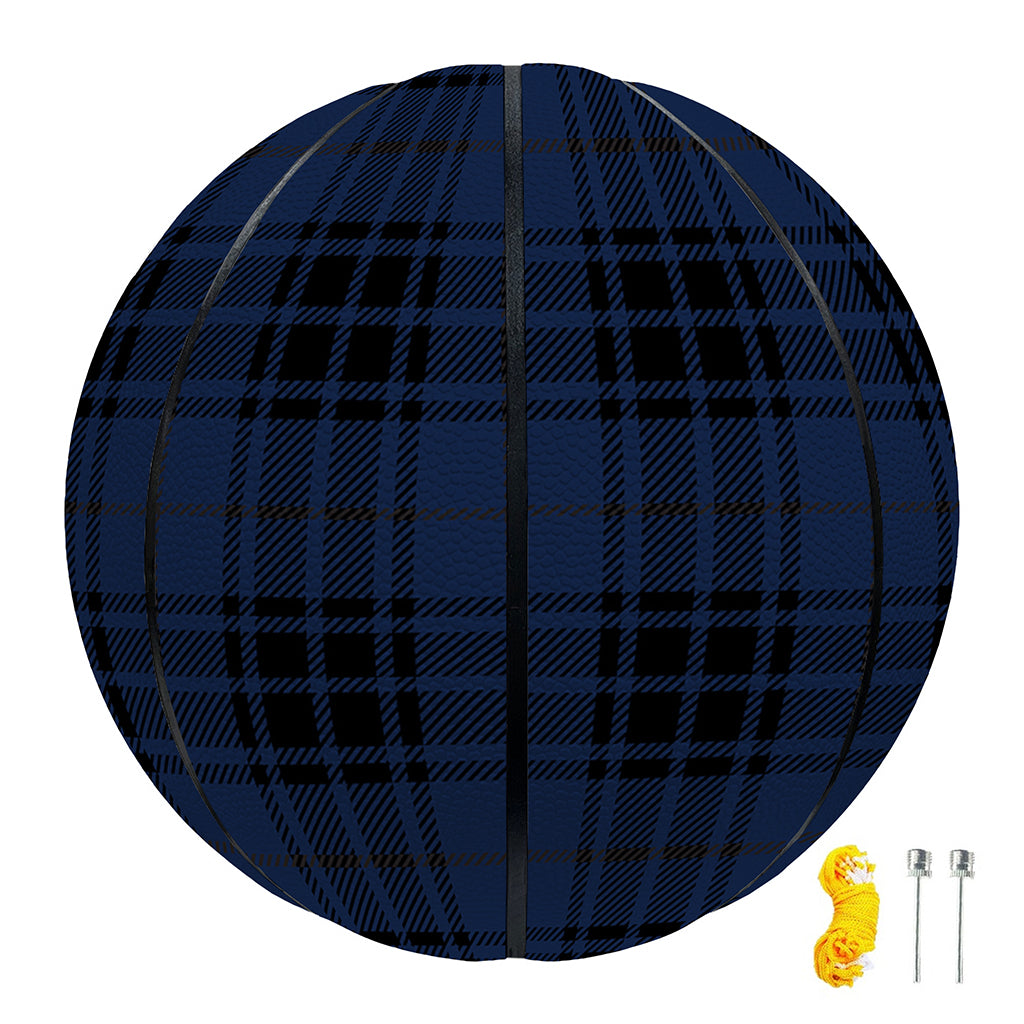 Blue And Black Tartan Pattern Print Basketball