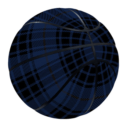 Blue And Black Tartan Pattern Print Basketball