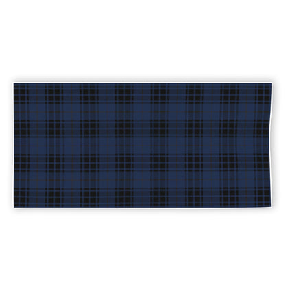 Blue And Black Tartan Pattern Print Beach Towel