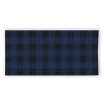 Blue And Black Tartan Pattern Print Beach Towel