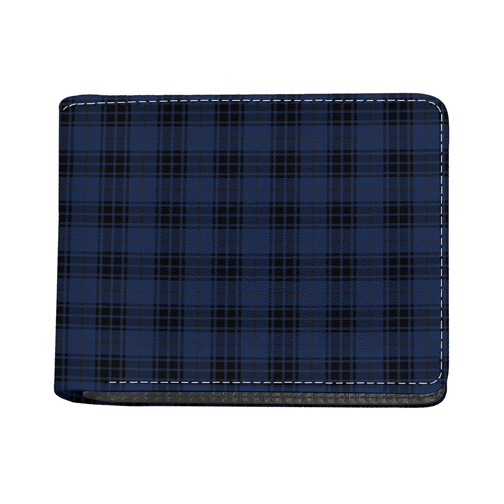 Blue And Black Tartan Pattern Print Bifold Wallet