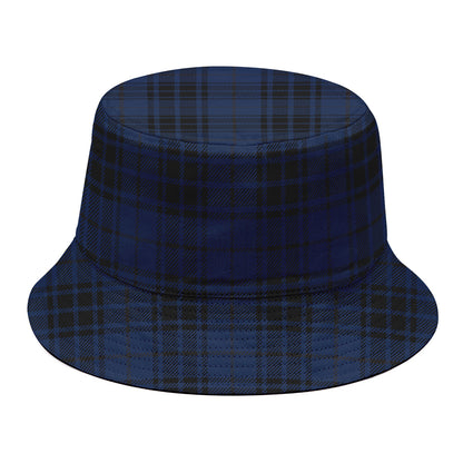 Blue And Black Tartan Pattern Print Bucket Hat