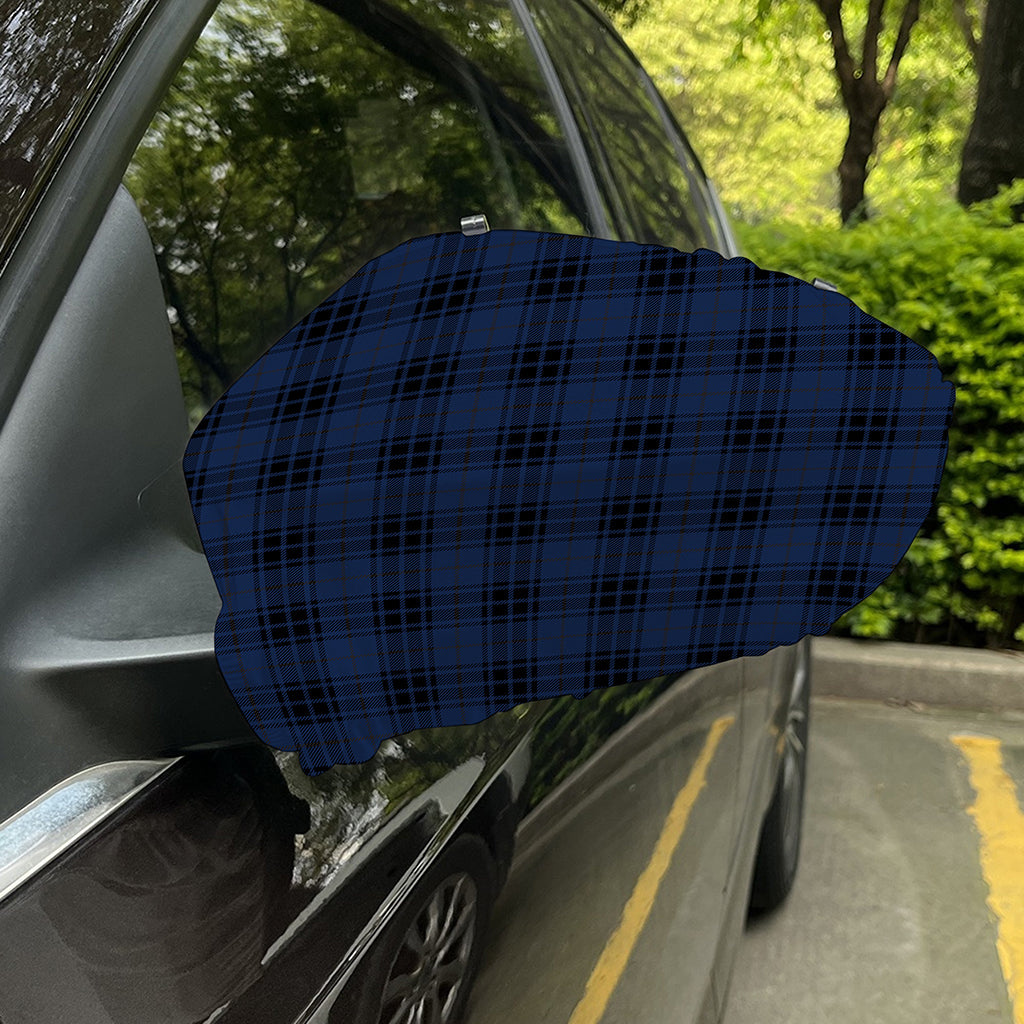 Blue And Black Tartan Pattern Print Car Side Mirror Covers