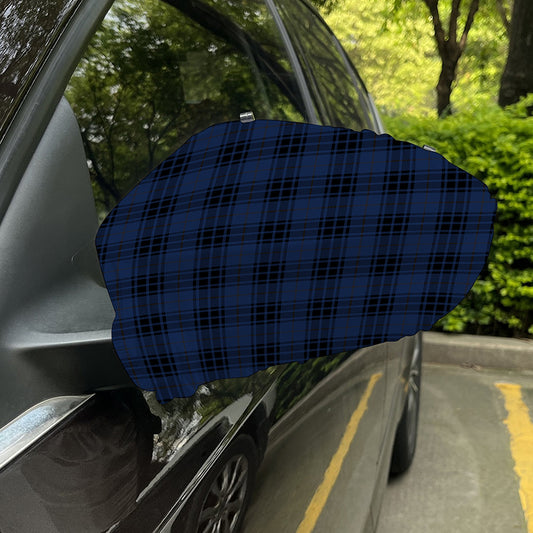 Blue And Black Tartan Pattern Print Car Side Mirror Covers