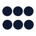 Blue And Black Tartan Pattern Print Coaster Set