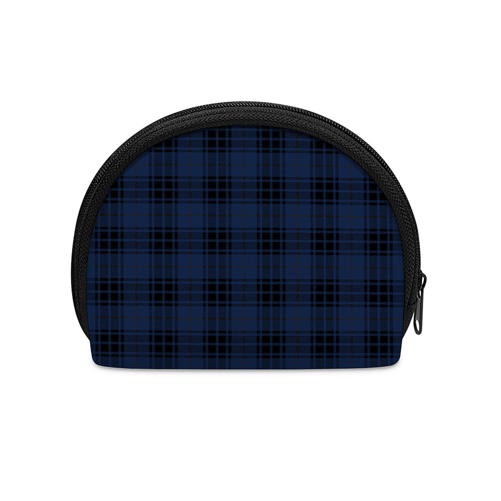 Blue And Black Tartan Pattern Print Coin Purse