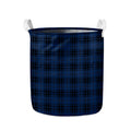 Blue And Black Tartan Pattern Print Collapsible Laundry Basket