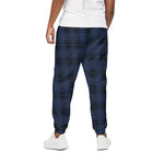 Blue And Black Tartan Pattern Print Cotton Pants