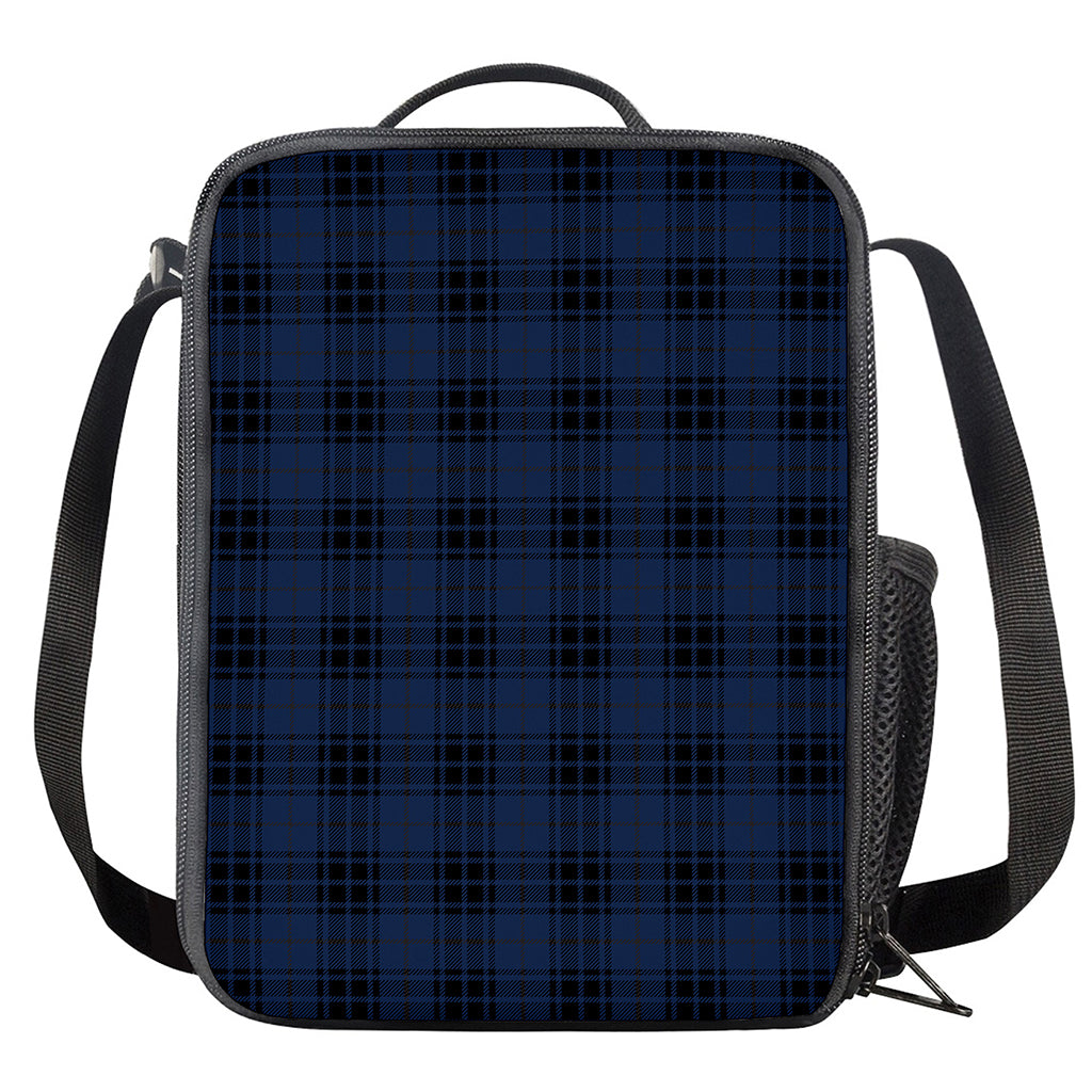 Blue And Black Tartan Pattern Print Crossbody Lunch Bag