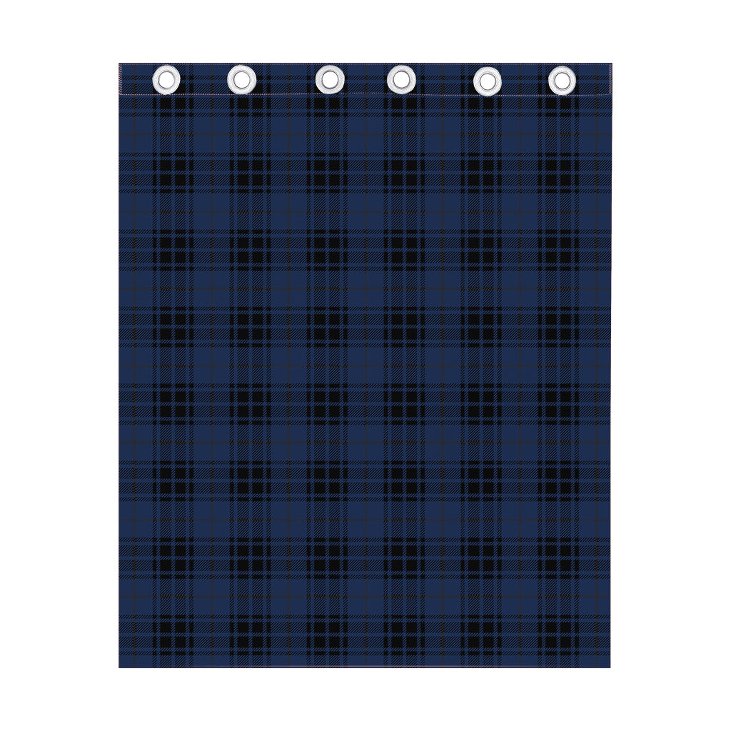Blue And Black Tartan Pattern Print Curtain