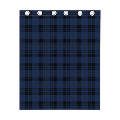 Blue And Black Tartan Pattern Print Curtain