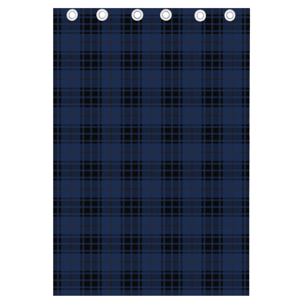 Blue And Black Tartan Pattern Print Curtain