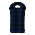 Blue And Black Tartan Pattern Print Double Neoprene Wine Tote