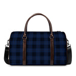 Blue And Black Tartan Pattern Print Duffle Bag