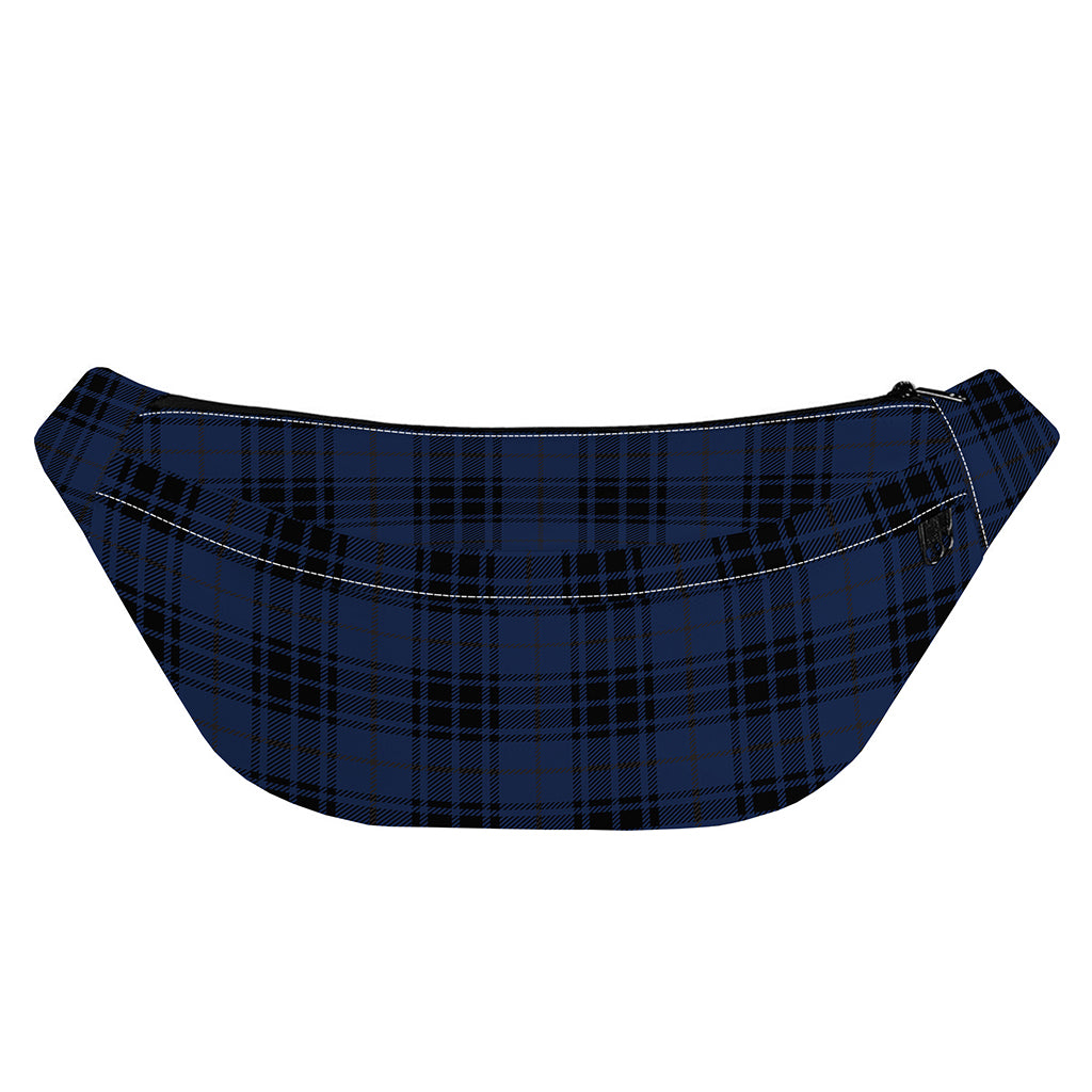 Blue And Black Tartan Pattern Print Fanny Pack