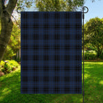 Blue And Black Tartan Pattern Print Garden Flag