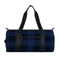 Blue And Black Tartan Pattern Print Gym Bag