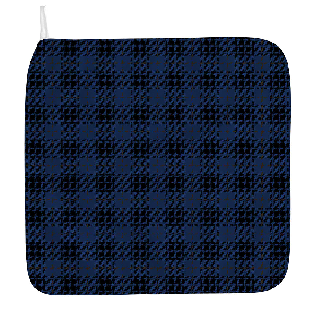 Blue And Black Tartan Pattern Print Hand Towel