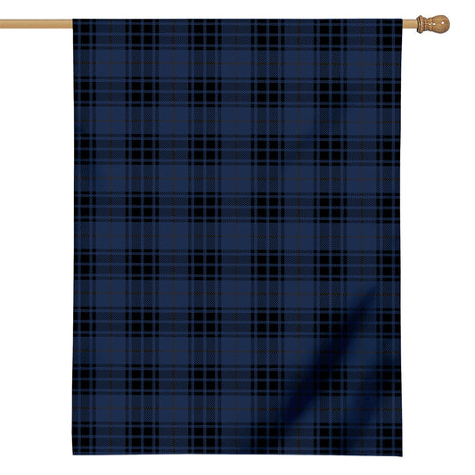 Blue And Black Tartan Pattern Print House Flag