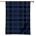 Blue And Black Tartan Pattern Print House Flag