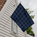 Blue And Black Tartan Pattern Print House Flag